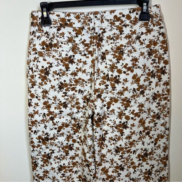 ✨ Forever 21 Women’s White Brown Floral Jeans 26 - Picture 7 of 11